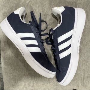 Adidas Men's Grand Court Alpha Navy and White Sneakers EUC size 9